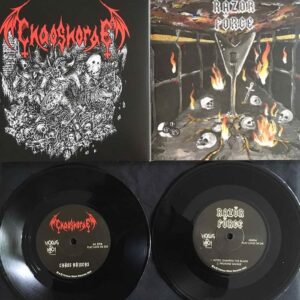 RAZÖR FÖRGE (UK) / CHAOSHORDE (Greece) split Gatefold 7 inch E.P.